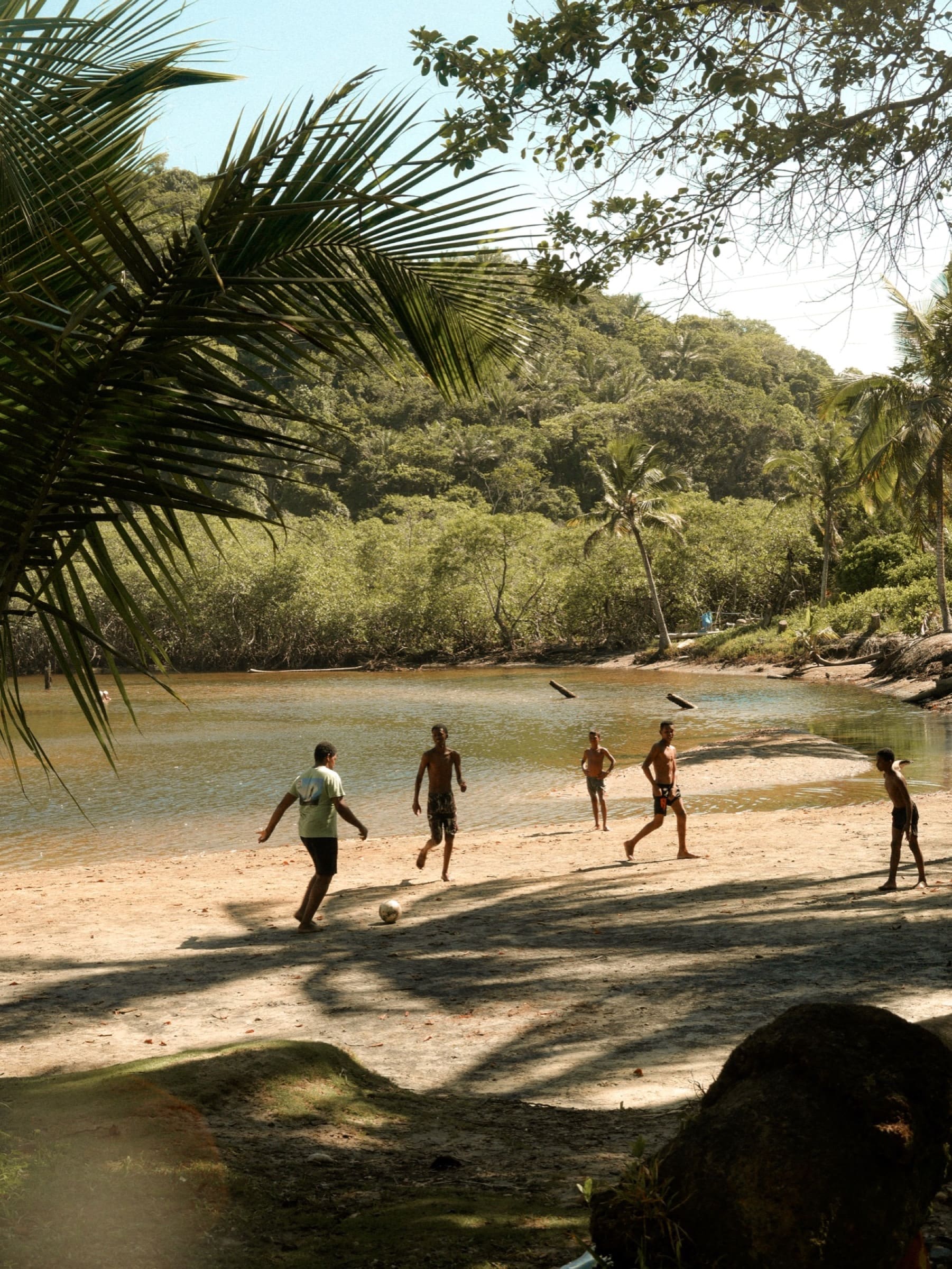 Ball game on the beach in Itacaré